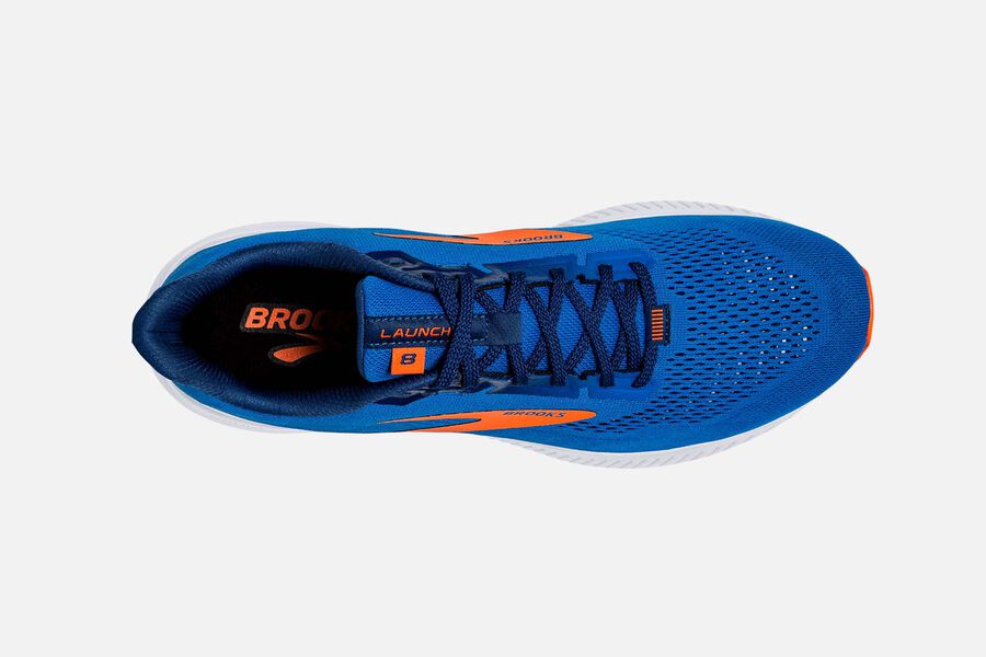 Brooks Israel Launch 8 Road Running Shoes Mens - Blue/Orange - GTA-426053